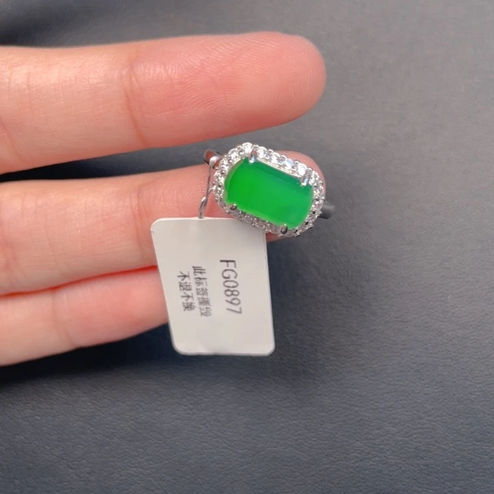 翡翠银S925镶嵌吊坠(不含链)