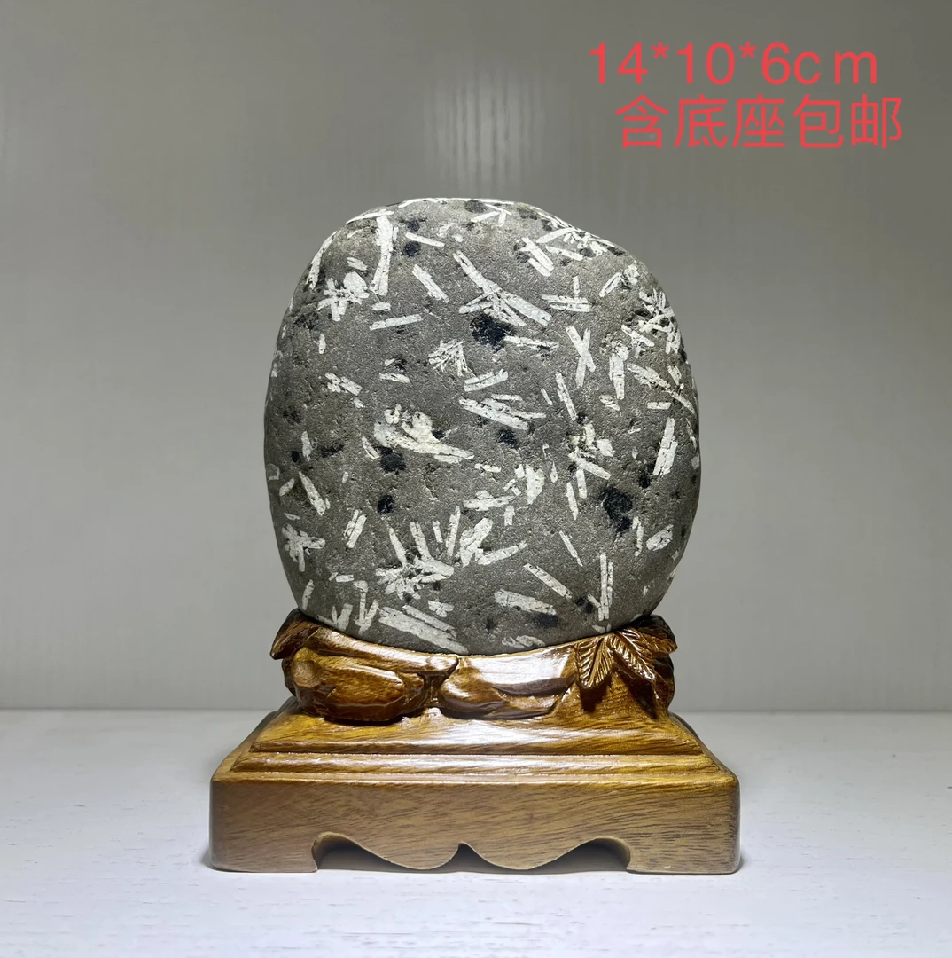 天然奇石长江石鹅卵石家居摆件含底座包邮全湿拍图