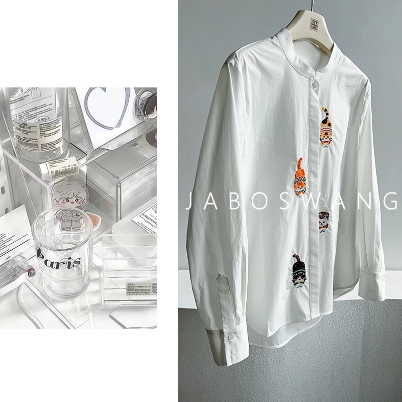 S1544树上的猫衬衫2025新款春秋季女款衬衫