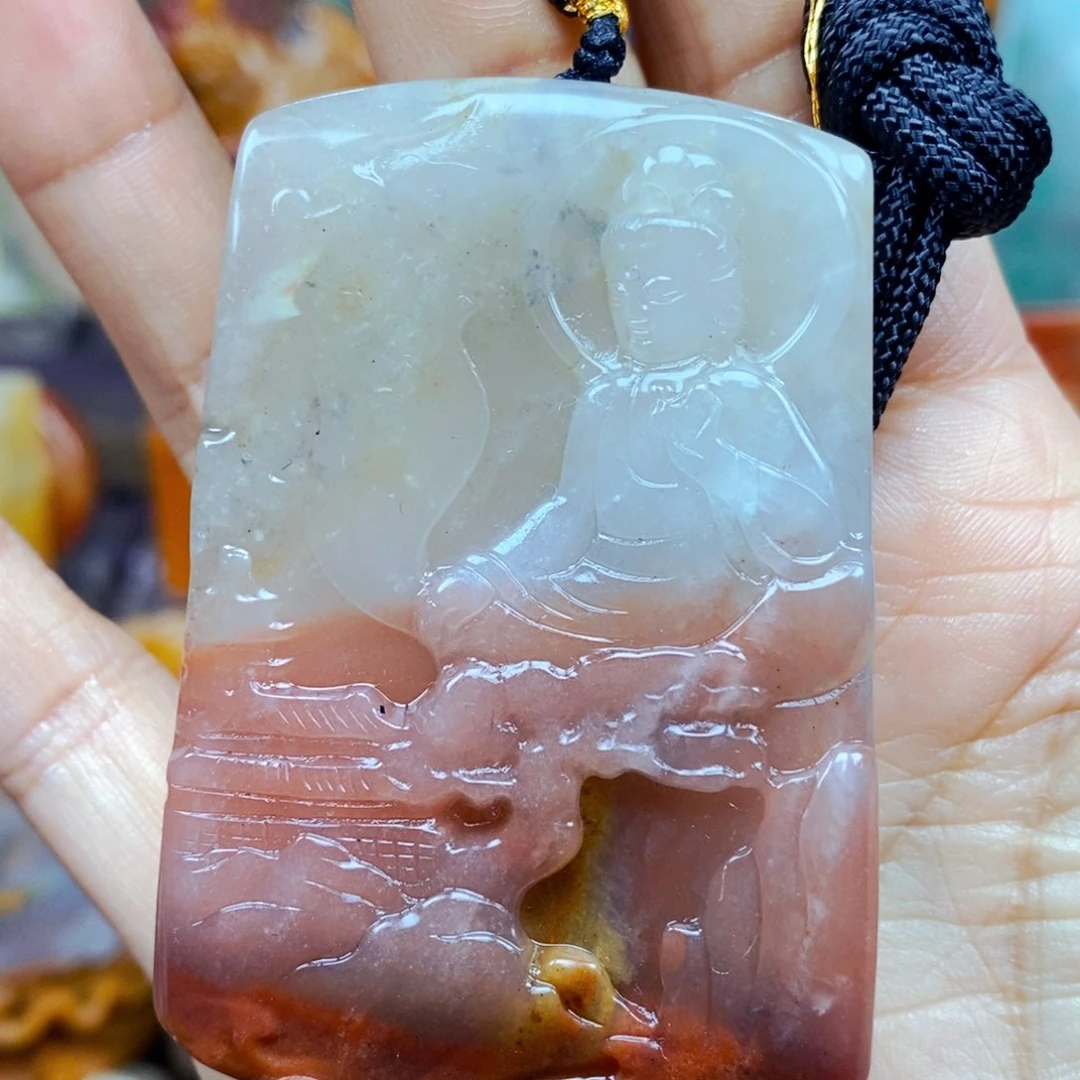 石英质玉（黄龙玉）未镶嵌颈饰