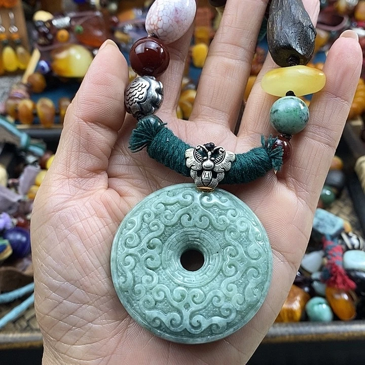 翡翠未镶嵌项链项链