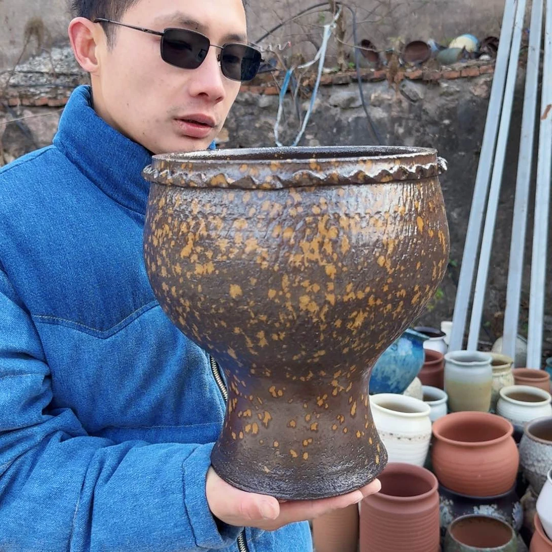 紫砂摆件口25高30（一个火锅柴烧