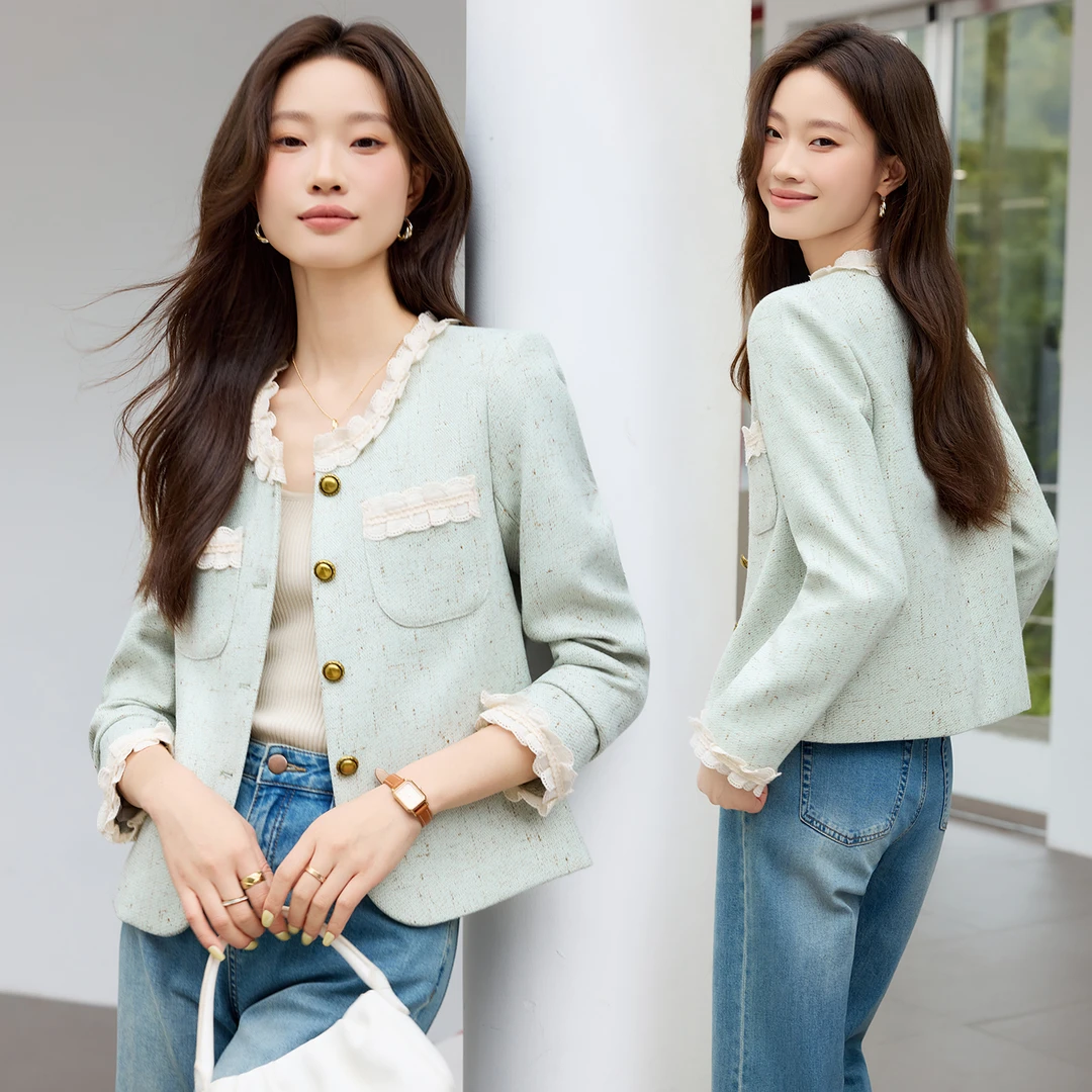 小香风短款外套女2025新款初秋洋气休闲减龄外搭独特漂亮长袖上衣