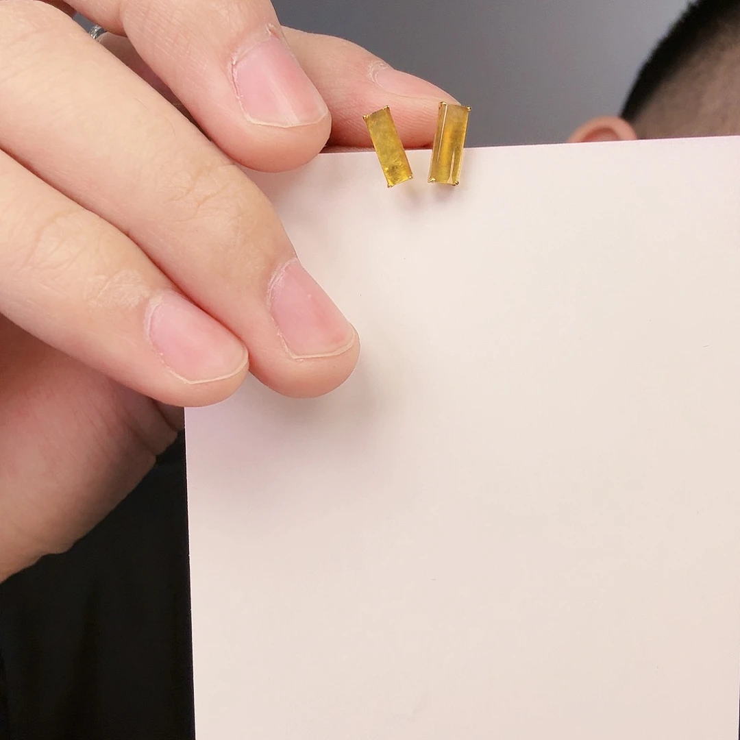 翡翠颈饰18K金镶嵌一对