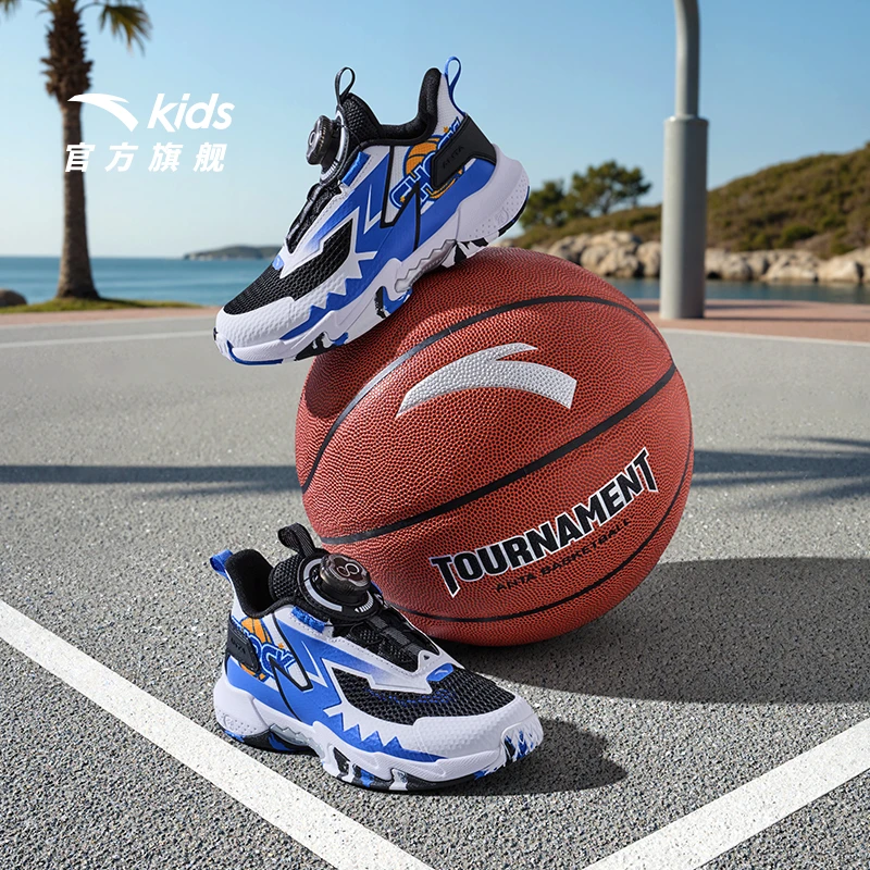 安踏儿童男小童篮球鞋2025夏季网面透气防滑耐磨缓震减震运动球鞋