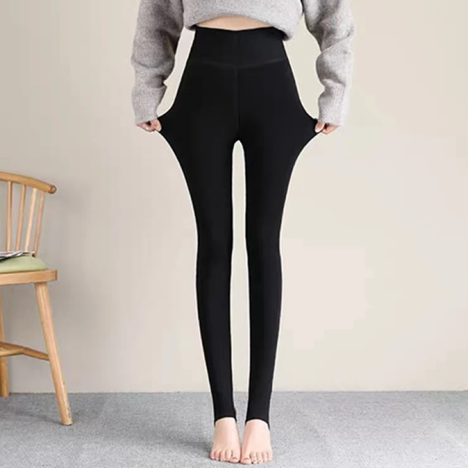 1019踩脚一体高腰保暖裤（430克）