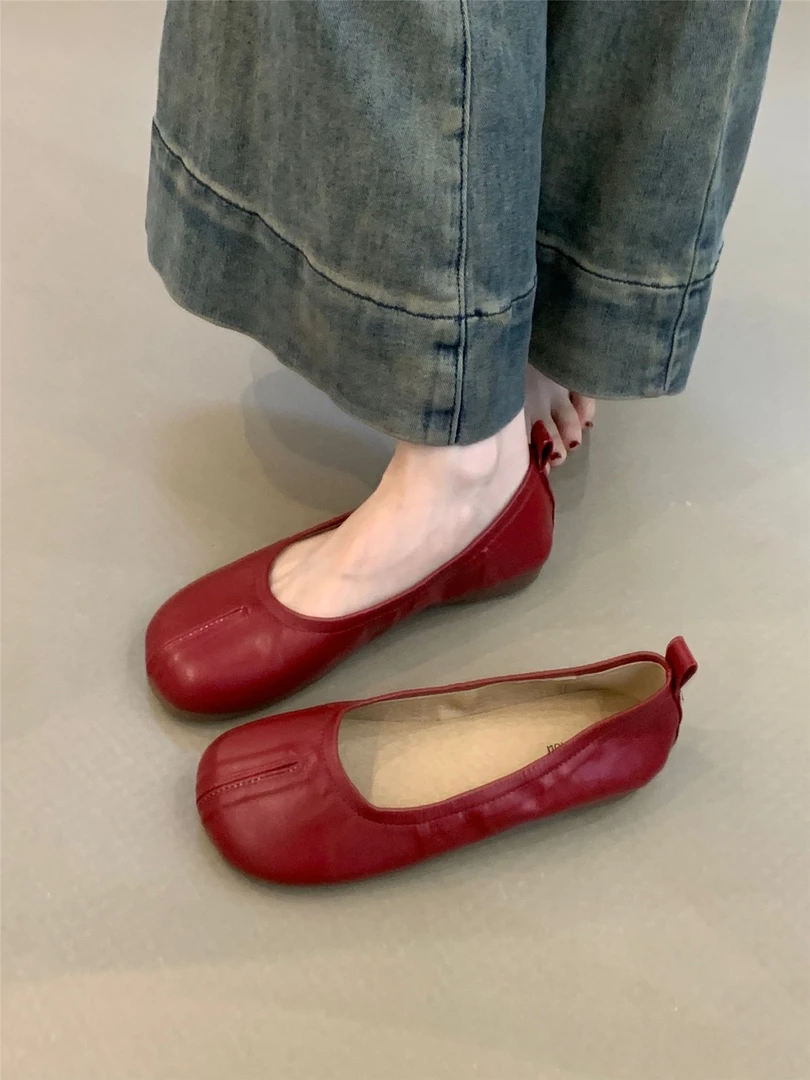 BLS-9518-2软到不像话假分趾女鞋韩国东大门开车蛋卷鞋奶奶豆豆鞋