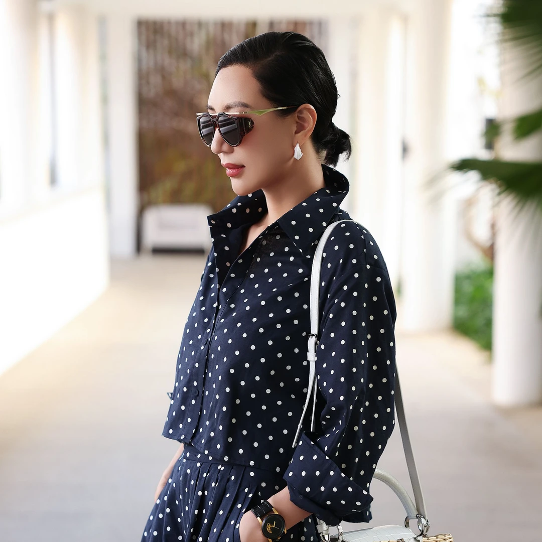 【Do.Fashion欧阳】“波尔卡圆点”设计感波尔卡韩版时尚圆点衬衫衬衣