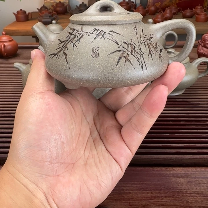 茶壶紫砂青段240cc半手