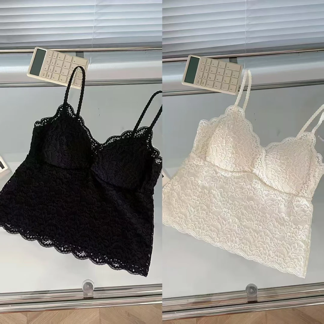 蕾丝美背吊带女无钢圈打底上衣