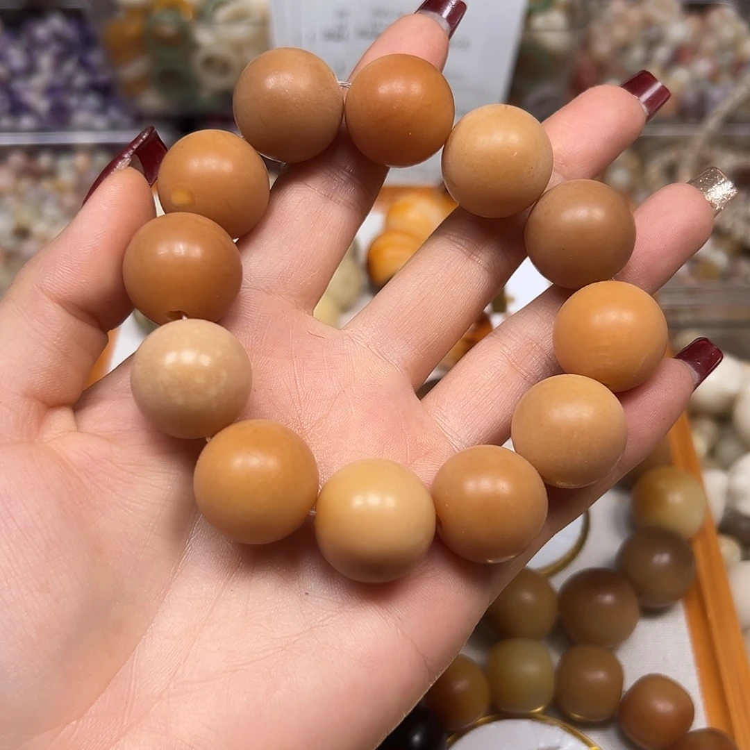 手串菩提根/象牙果瑕疵20干磨圆1条4