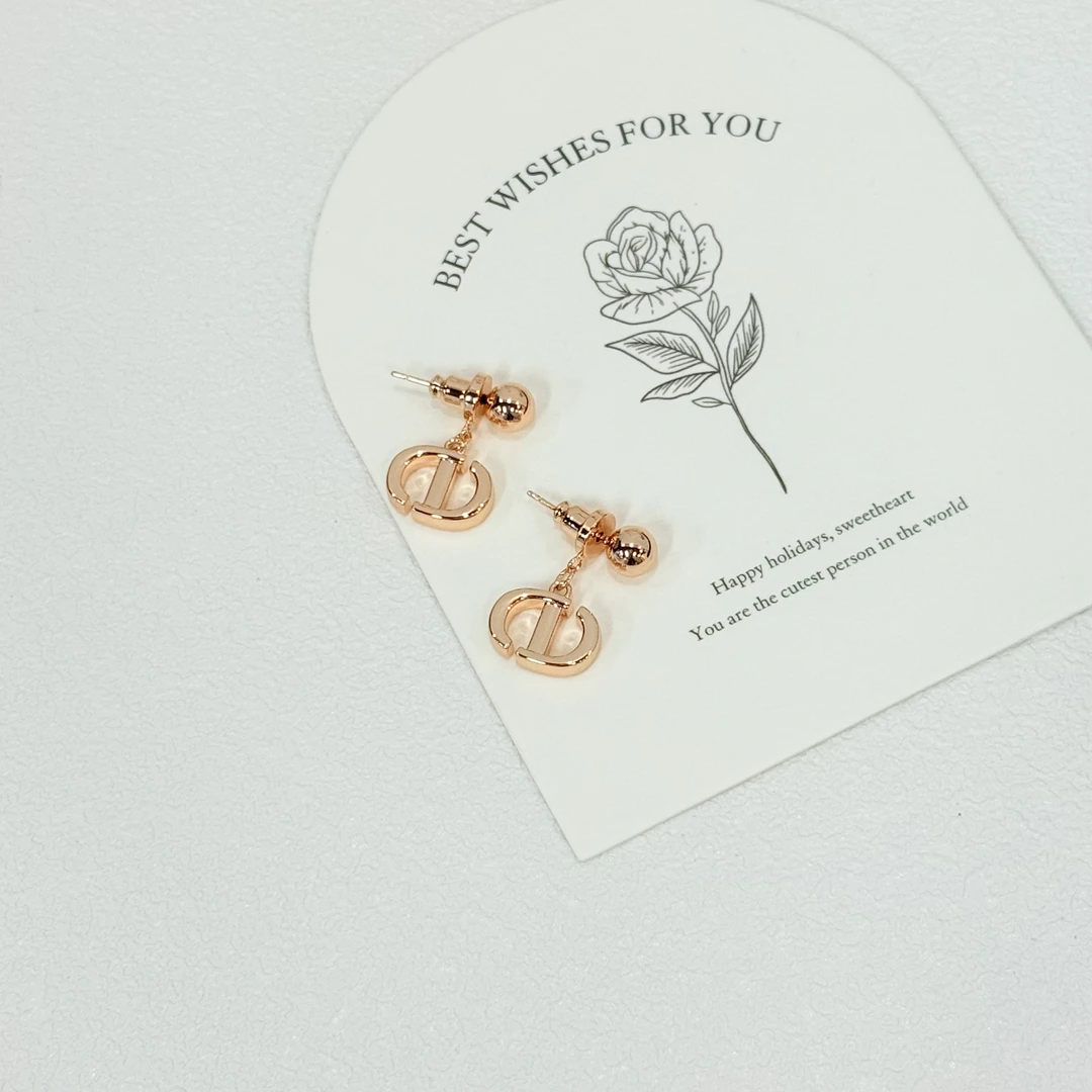 铜合金耳饰 ES-51玫瑰金色复古高级感两戴猪鼻子简约时尚耳饰