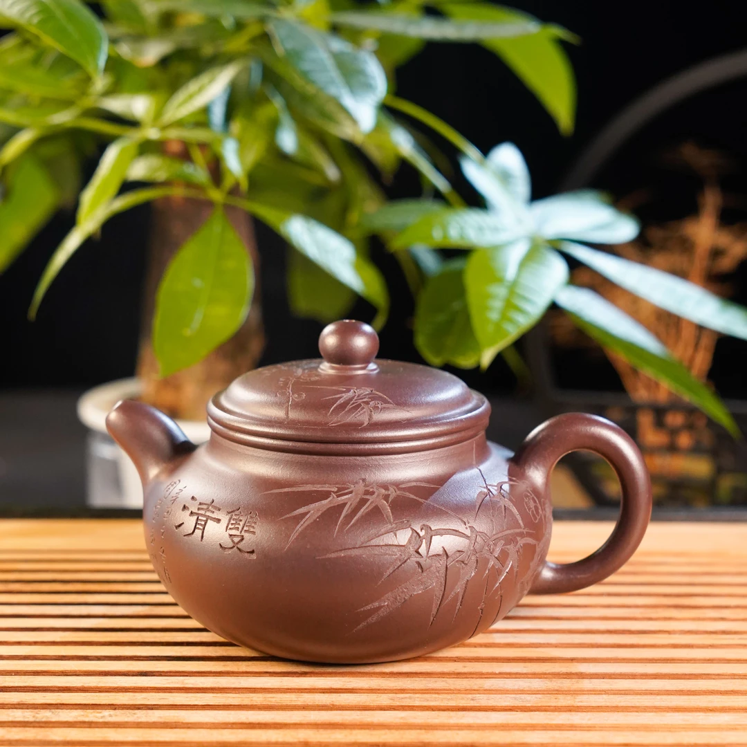 GS34-056   龚彧   宜兴手工紫砂  仿古  双清