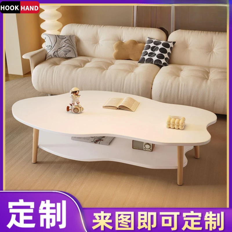 茶几小户型现代出租屋简约小桌子新款轻奢沙发茶桌客厅家用云朵桌