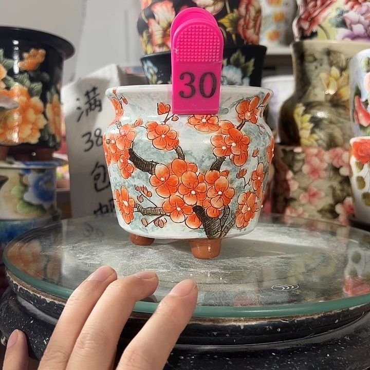 景德镇手绘花盆满38包邮