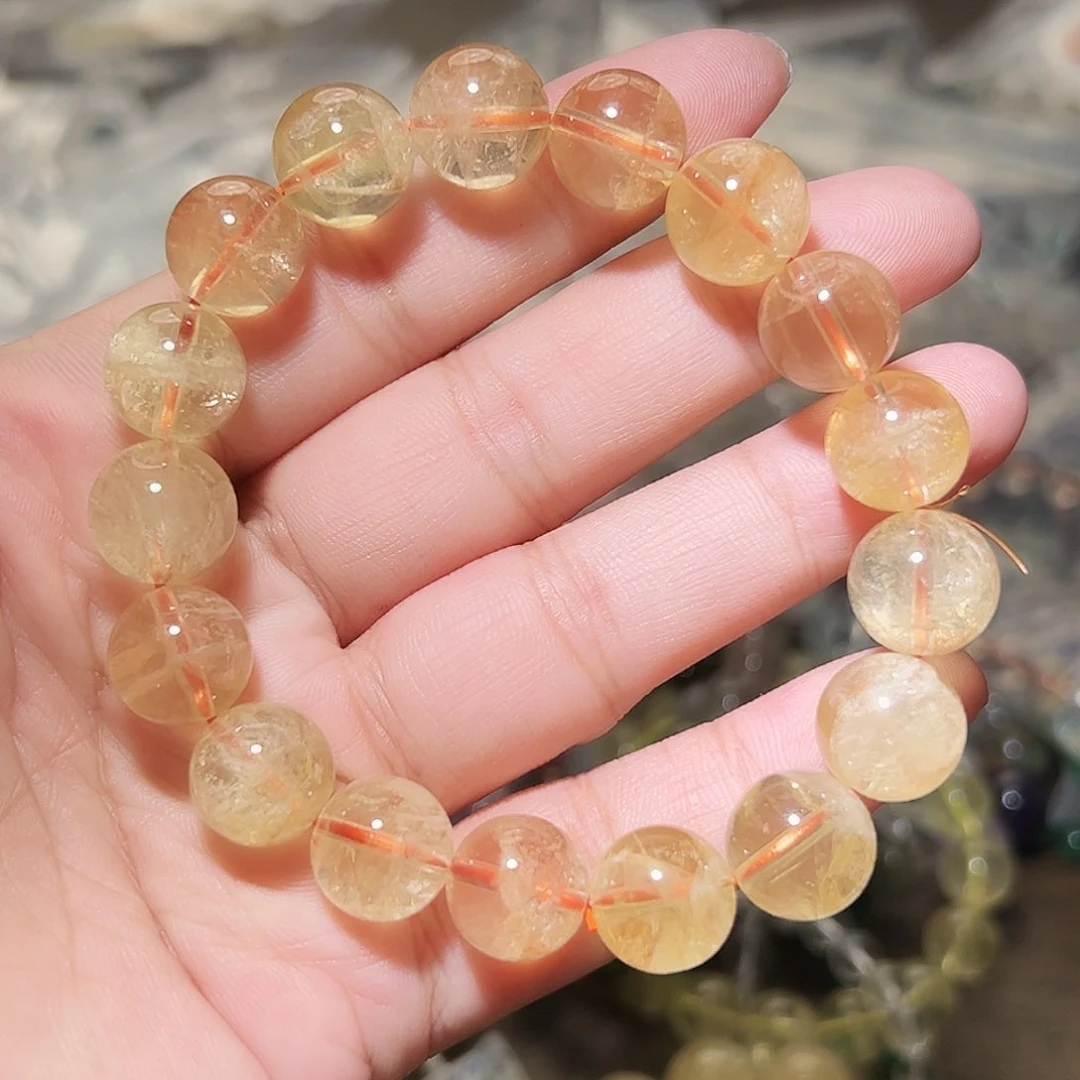 水晶手链未镶嵌12毫米金幽灵聚宝盆97号