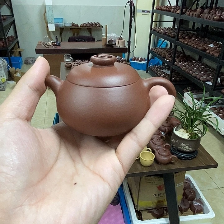 茶杯紫砂金钱壶底槽清
