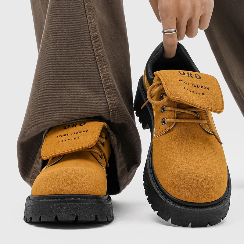 男鞋2025夏季新款男士休闲皮鞋男款潮流时尚单鞋厚底增高德比鞋子