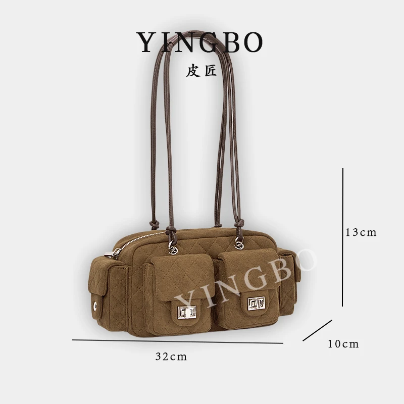 【英柏甄选】ZT-D8062-中古棕 然与纯小众设计感时尚百搭女包