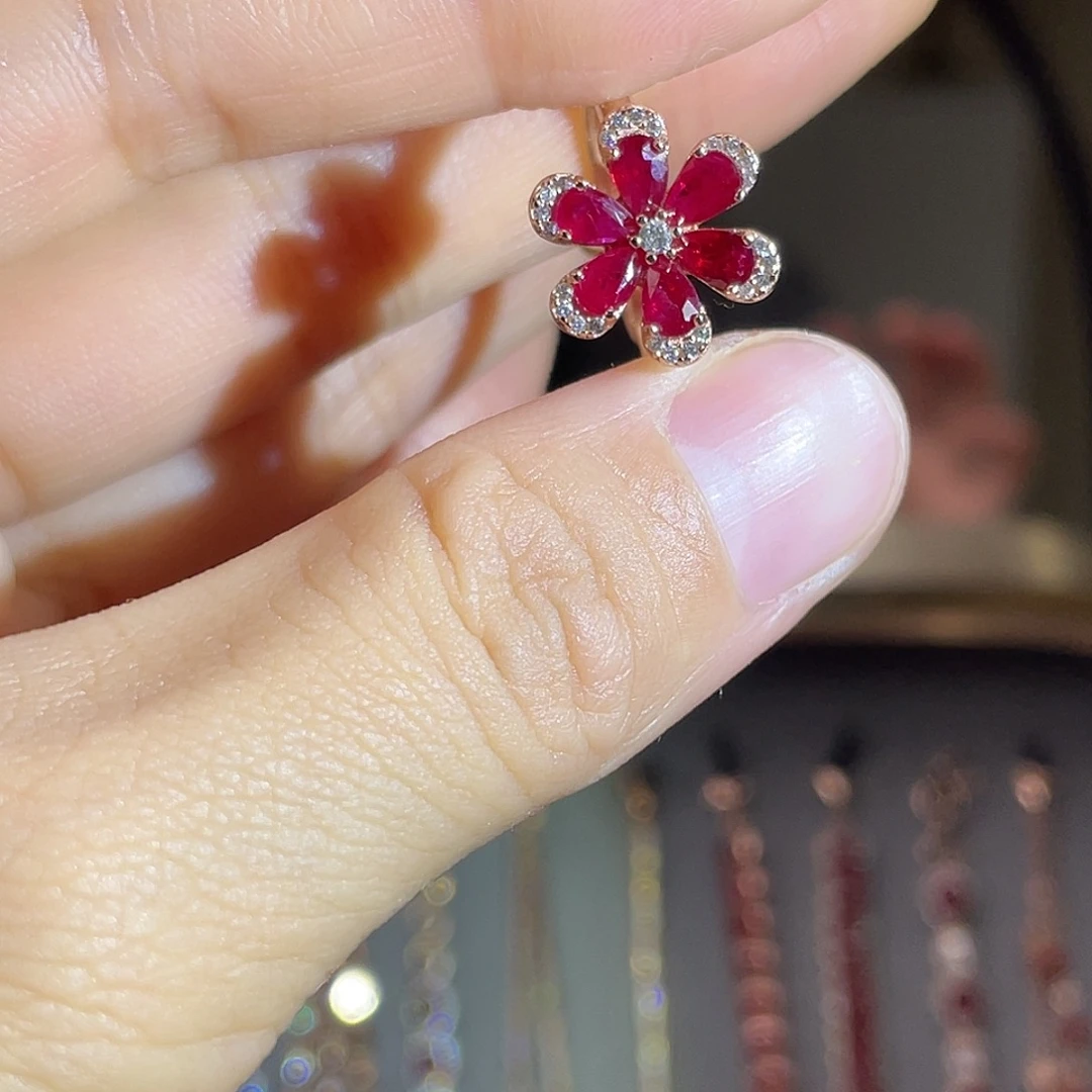 银S925镶嵌戒指红宝石