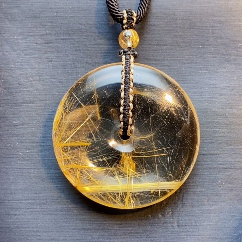 【闪购商品】未镶嵌颈饰发晶天然发晶平安扣吊坠