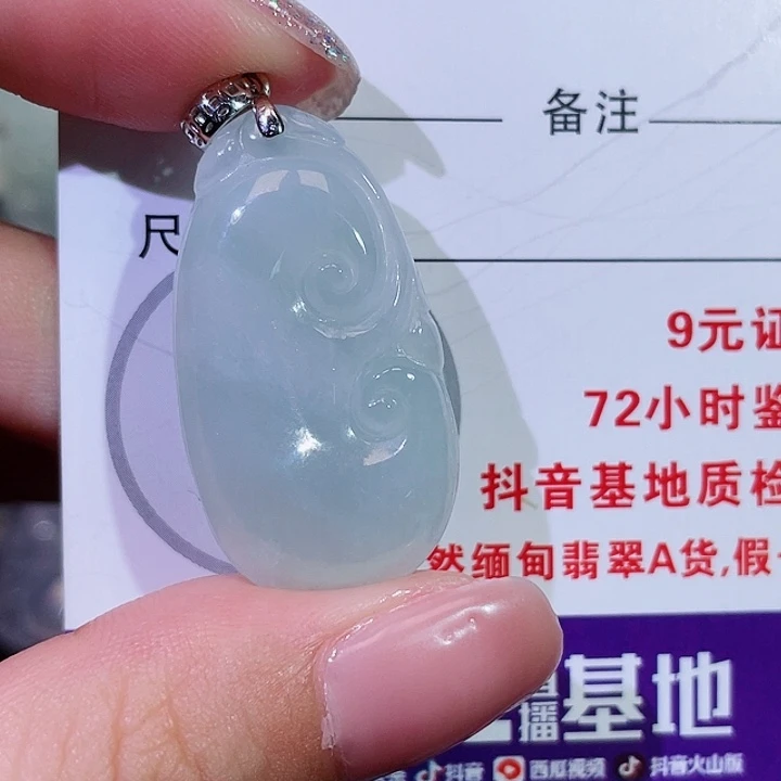 翡翠银S925镶嵌颈饰如意