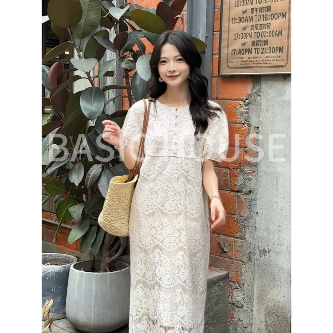 Basic House/百家好夏季新款修身遮肉显瘦时尚百搭针织连衣裙女C