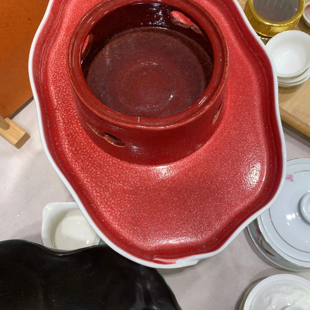 陶景德镇粗陶复古盘微瑕