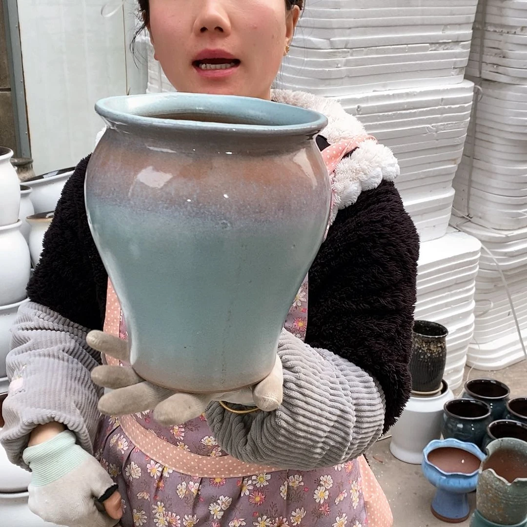 紫砂花盆瑕疵口17高20