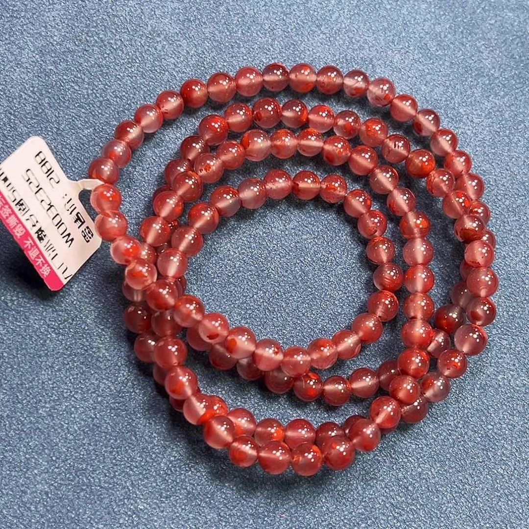 南红玛瑙未镶嵌珠宝奇石原矿多圈5.5mm