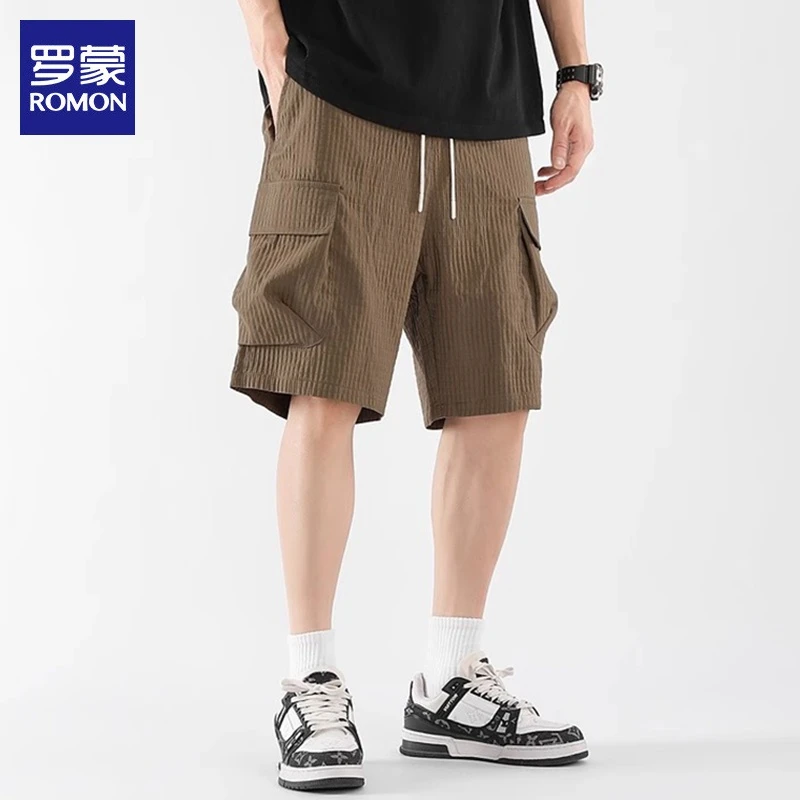 罗蒙工装短裤男士夏季新薄款宽松直筒五分中裤潮流休闲运动裤男裤