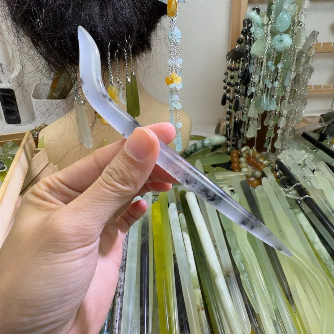 蛇纹石玉合金发饰
