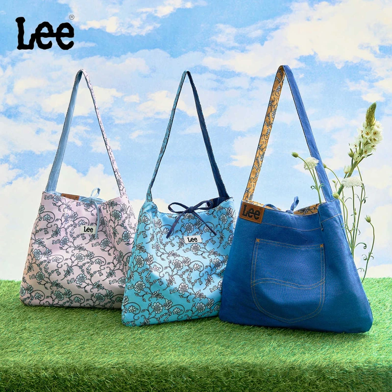 Lee新款大容量双面托特包女生夏威夷风单肩腋下包时尚设计购物袋