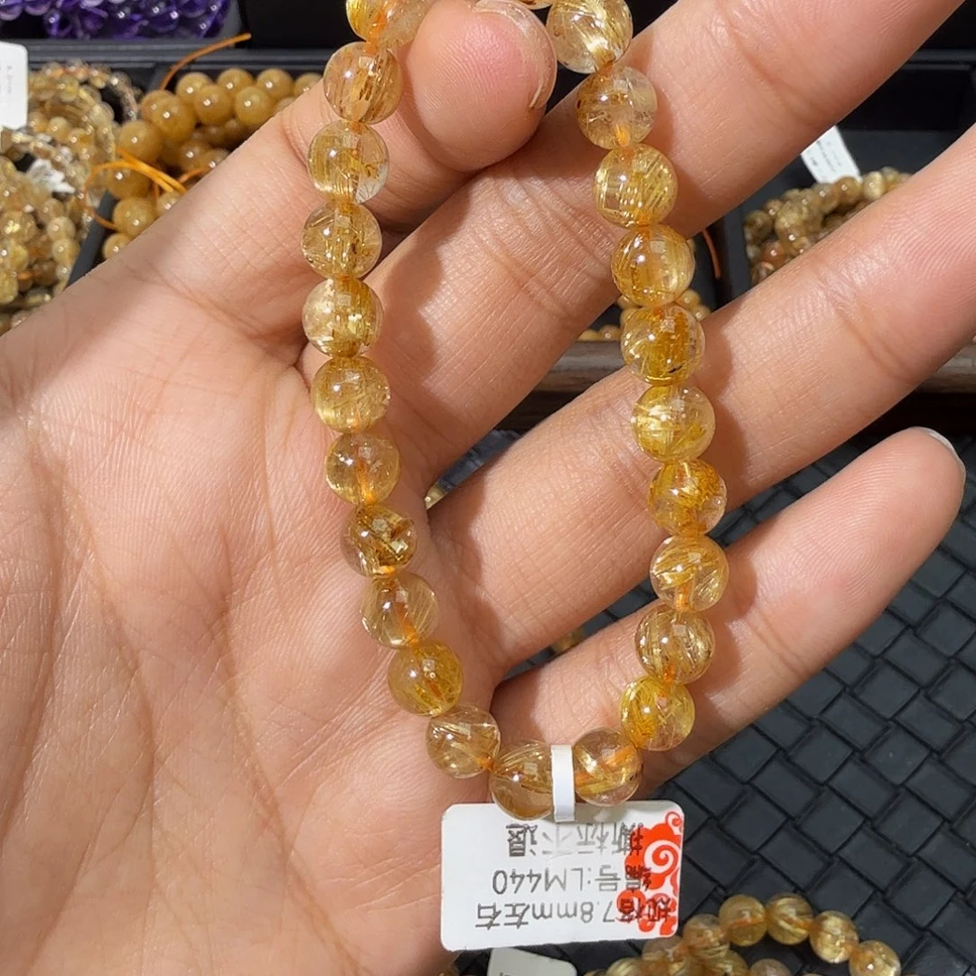 发晶手链未镶嵌天然金发晶