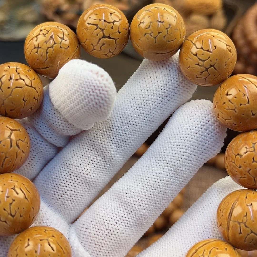 木质一**好17加黄财神桃核