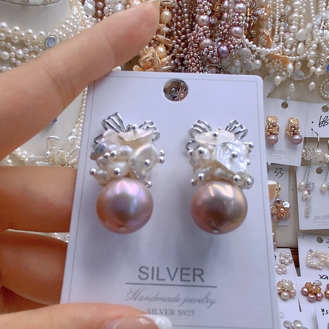 颈饰银S925镶嵌淡水珍珠思*