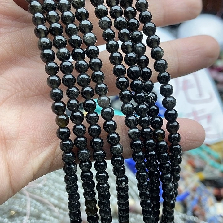 玛瑙/玉髓未镶嵌珠宝半成品一条天然4mm冰耀A207