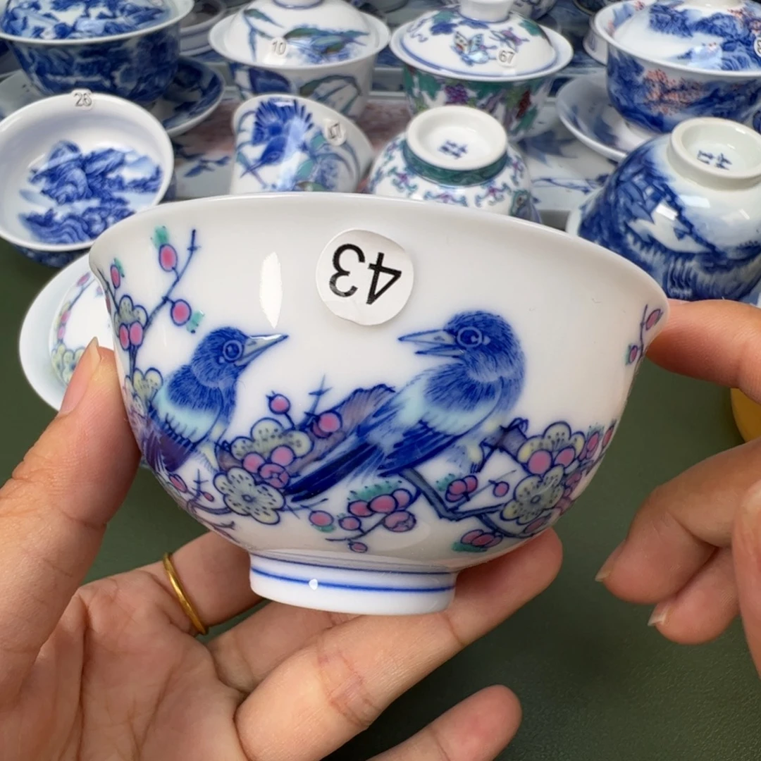 景德镇纯手工纯手绘茶具木木43