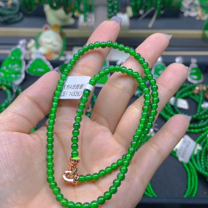 翡翠未镶嵌颈饰锁骨链4