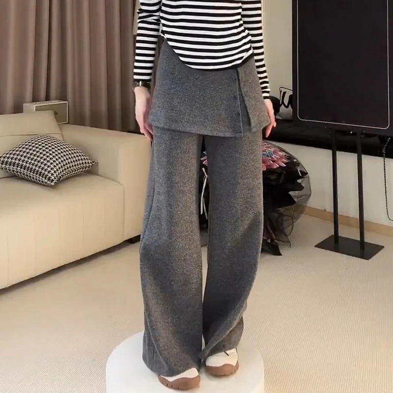 2025秋季新款休闲基础时尚百搭显瘦屁帘裤时尚气质小众潮流女士