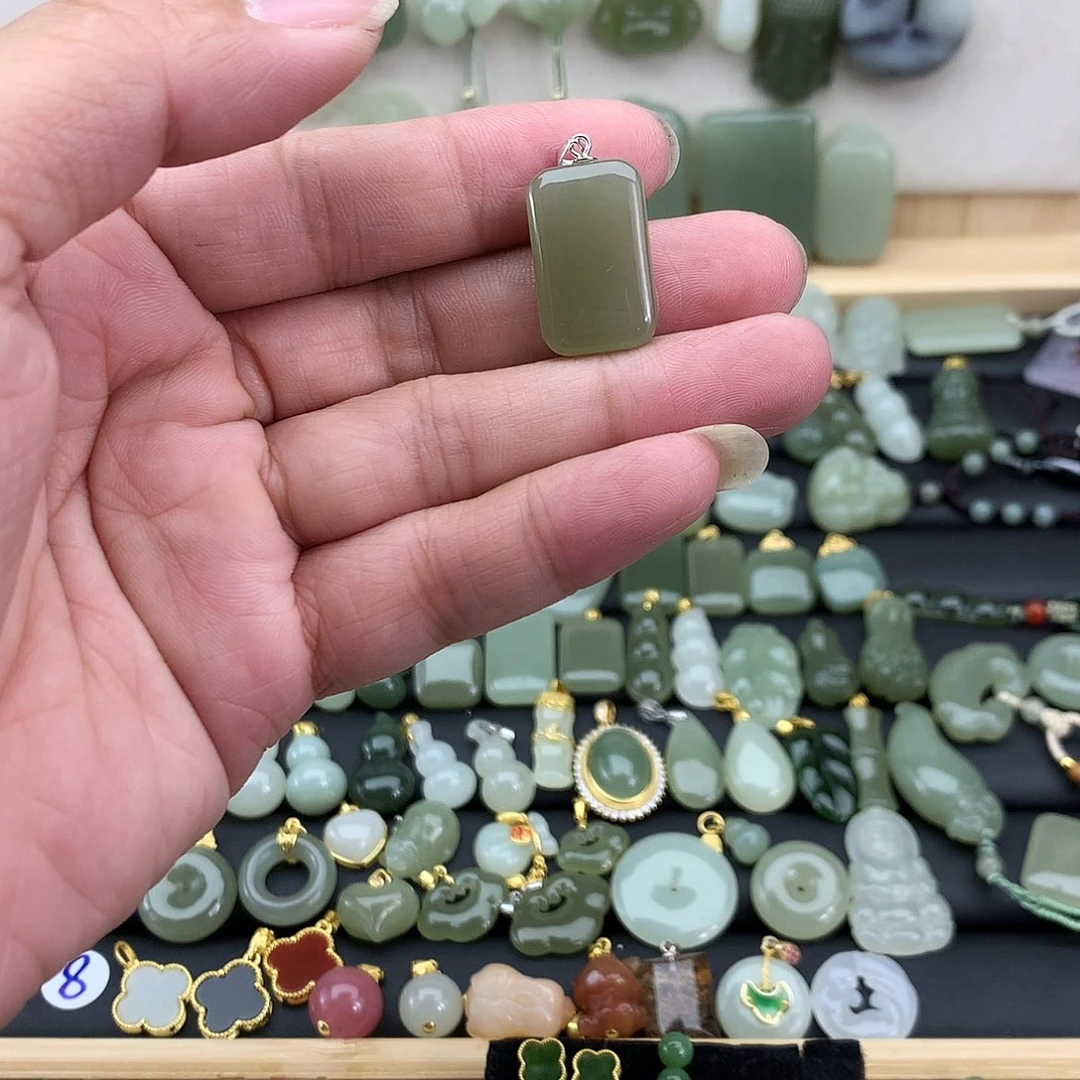 吊坠(不含链)银S925镶嵌和田玉