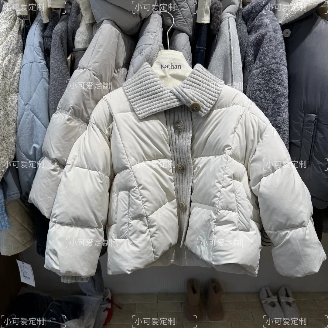 【蜜糖花生】杭州原版·月雾灰拼接针织翻领面包服儿童外套25332童装