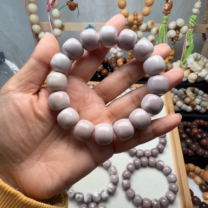 清***月手串菩提根/象牙果卡14+紫飘
