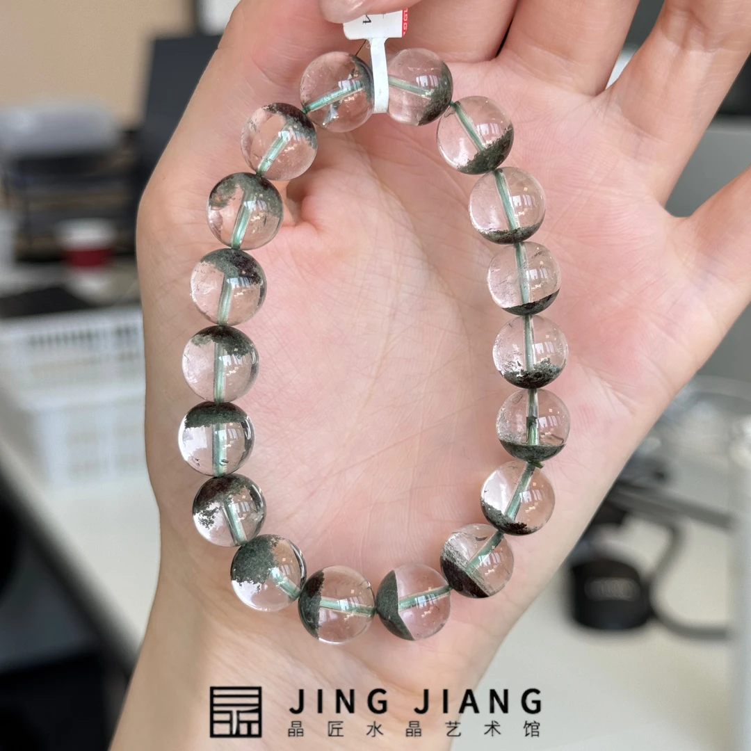 晶匠Q绿幽灵手串11m+ 编号- J12671