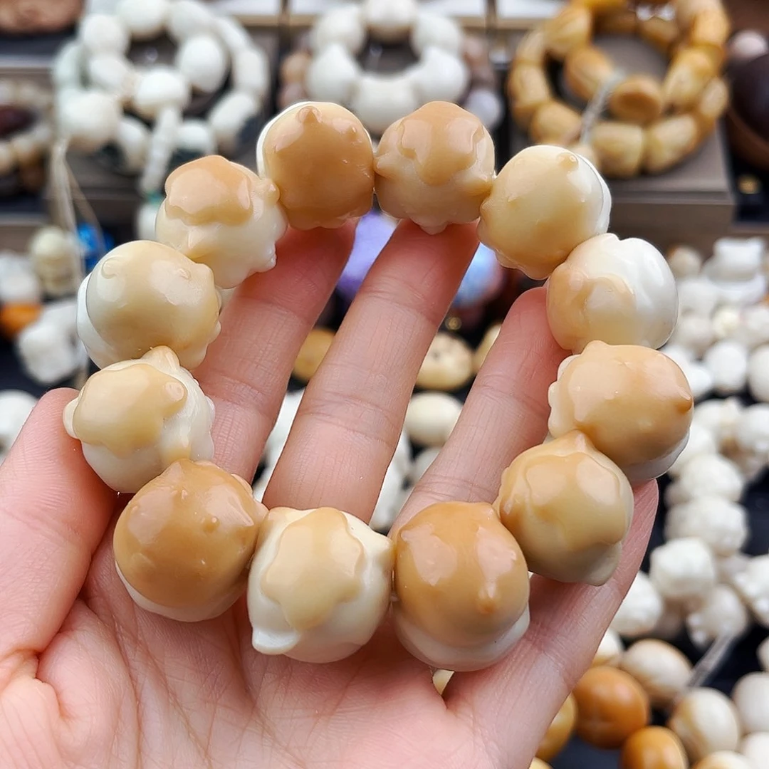 菩提根/象牙果吊坠猪猪混搭