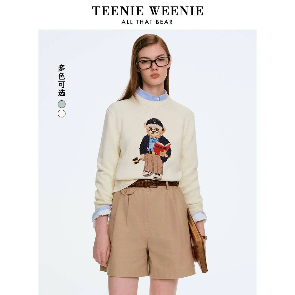 TeenieWeenie小熊女装毛衣25潮流萌趣圆领休闲针织衫TTKW255208I