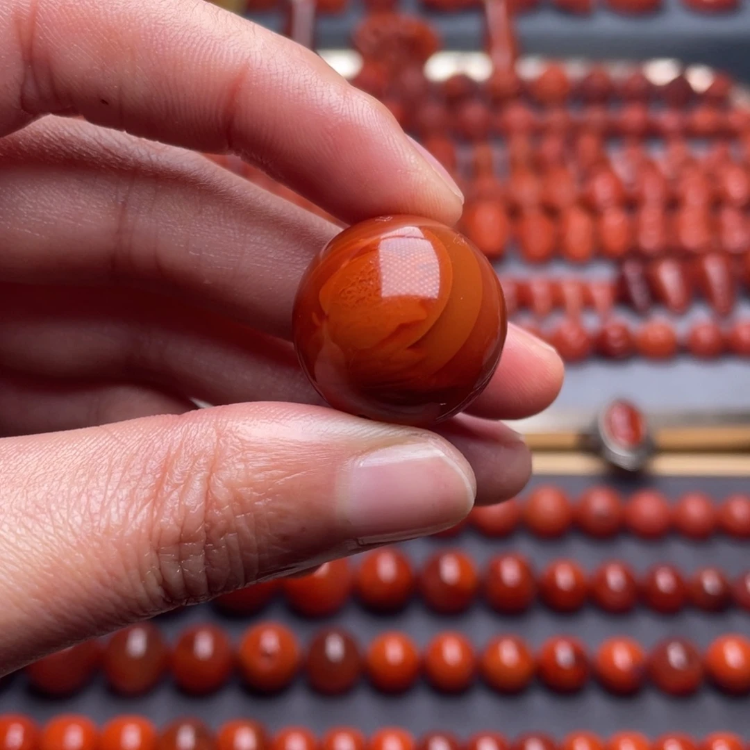 南红玛瑙未镶嵌其他W20.8瓦西玫红双色圆珠