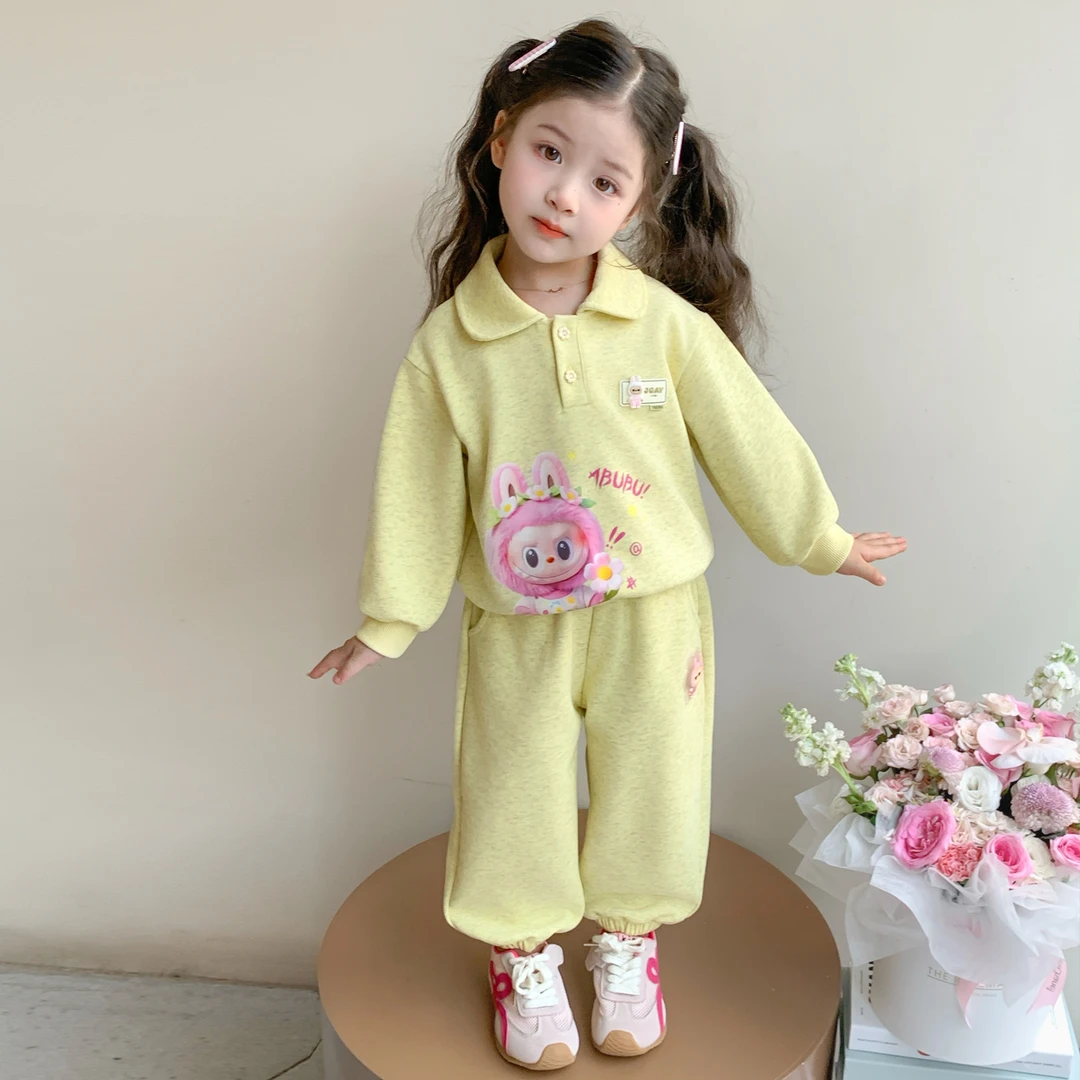 女童拉布布套装秋装2025新款女孩休闲春秋款儿童宝宝时髦两件套