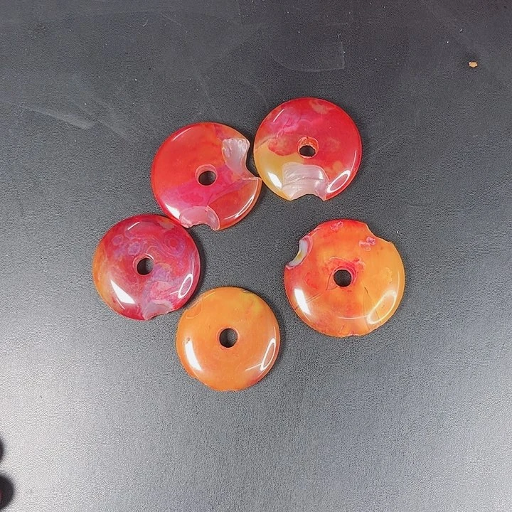 玛瑙吊坠未镶嵌丅10藏红花老玛瑙平安扣拍一发三