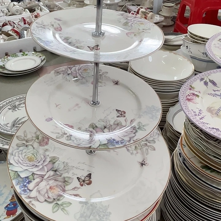 新骨瓷3层零食盘，默认微瑕